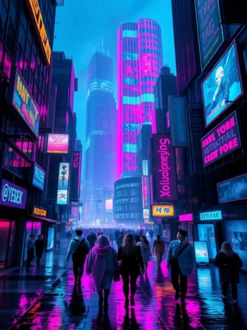 cidade grande cyberpunk